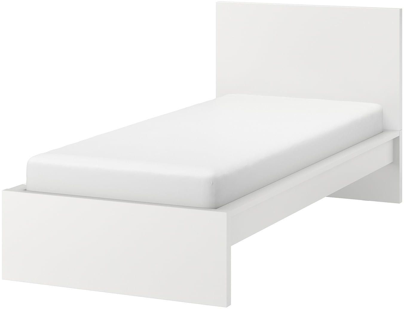MALM هيكل سرير، عالي - أبيض/Luröy ‎90x200 سم‏