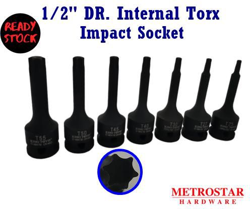 King Toyo 1/2" DR. Internal Torx Impact Socket (Black)
