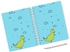 دفتر ملاحظات مقاس A4 بطباعة ديناصور لطيف أزرق / أخضر