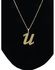 Letter U Pendant, Earrings And Necklace