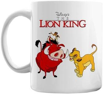 Lion King Printed Ceramic Mug White/Brown/Red 8x9.5x8centimeter
