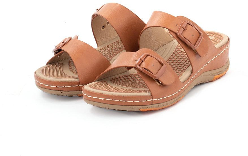 LARRIE Ladies Camel Relaxation Casual Sandals - 3 Sizes