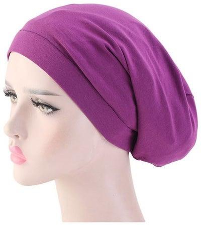Cotton Hair Cover Sleep Cap Violet 18x10x5cm