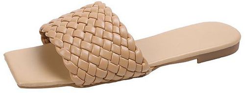 Kime Woven Square Toe Flat Sandals SH34285 - 6 Sizes (4 Colors)
