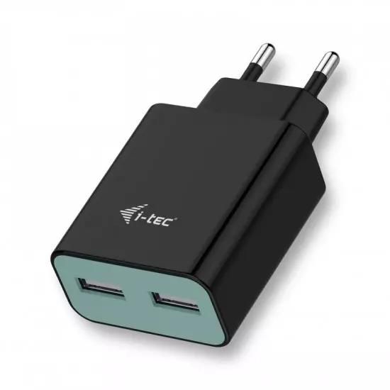 i-tec USB Power Charger 2 Port 2.4A Black | Gear-up.me