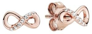 Pandora Sparkling Infinity Stud Earrings 288820C01 Rose Gold/Clear
