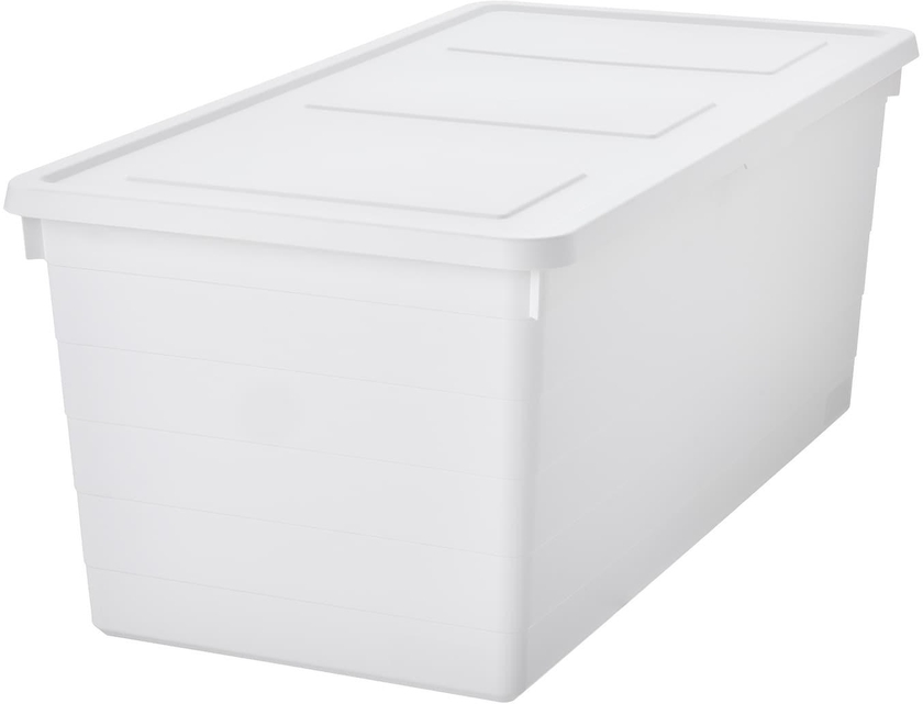 SOCKERBIT Storage box with lid - white 38x76x30 cm