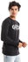 Kubo Casual Round Neck Sweatshirt With Quote Design - Black
