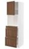 METOD / MAXIMERA خزانة عالية لميكروويف وباب/3 أدرا, أبيض/Bodbyn رمادي, ‎60x60x200 سم‏ - IKEA