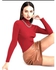 Women Wool Solid Sweater - Red
