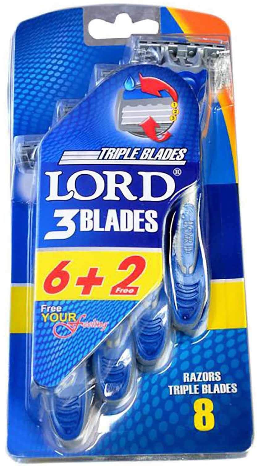 Lord Disposable Razor - 8 Blades - 6+2 Count