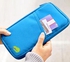 Blue Multi Pockets Wallet Purse Holder Case Document Travel Bag For Passport Credit ID Card Cash