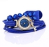 Fashion guoaivo Fashion Chimes Diamond Leather Bracelet Lady Womans Wrist Watch -Blue