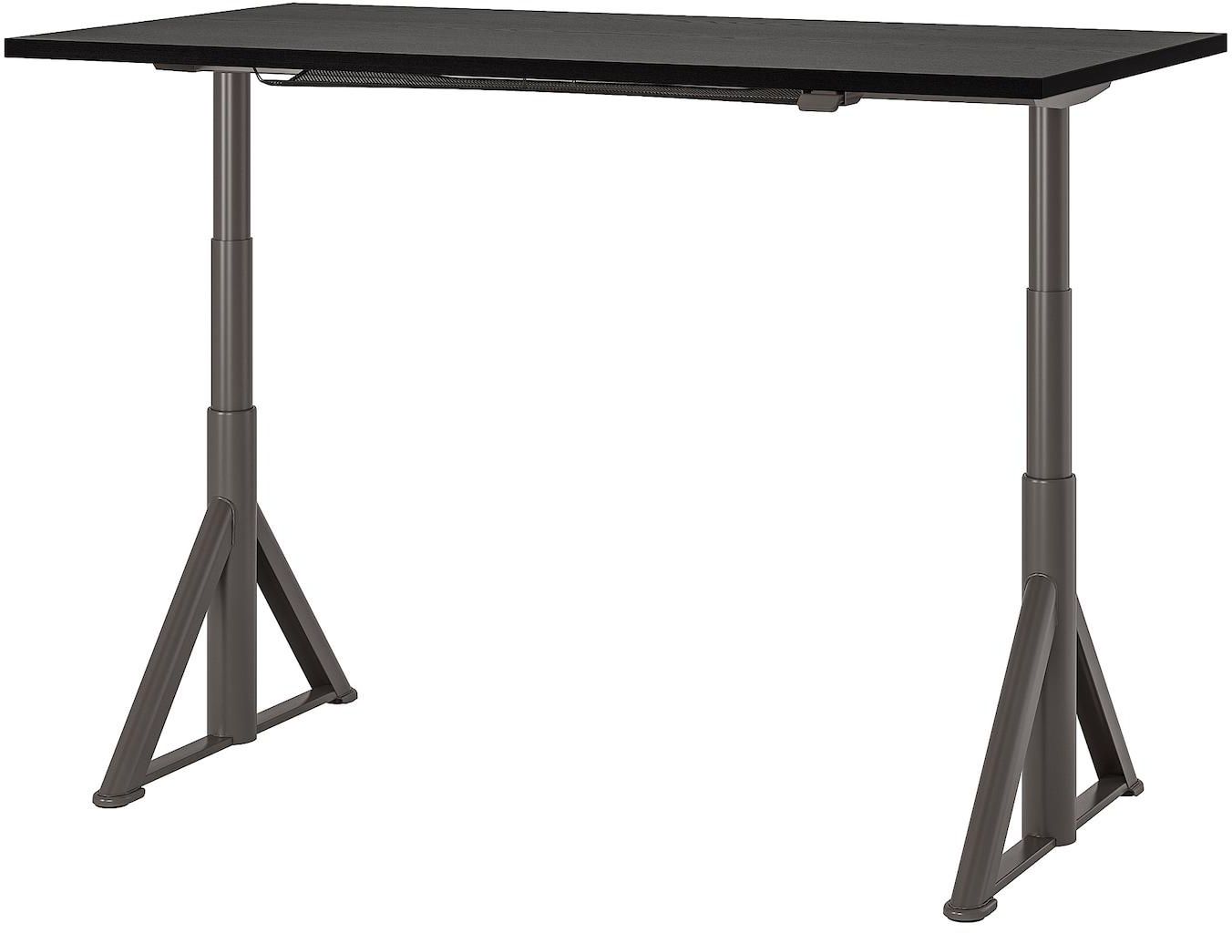IDÅSEN Desk sit/stand - black/dark grey 160x80 cm