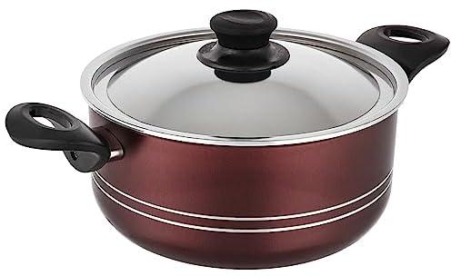 Trueval stew pot dark red size 22 cm