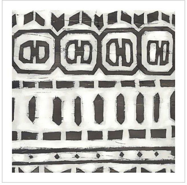 Tribal Textile III Poster Brown/White 80x80x3.5 centimeter