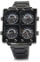 Shiweibao K2601 Male Quartz Watch Four Movement Stainless Steel Band-Black