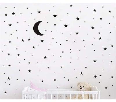 Magic Star & Moon wall stickers Colorful Animals Horse Stars Wall Decals For Kids Girls Room DIY Poster Wallpaper Home Decor wall stickers for Bedoom,Living Room,Black