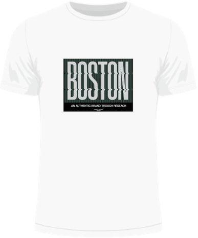 Boston Crew Neck Casual Slim-Fit Premium T-Shirt White