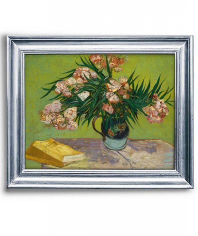 Square Art Gallery 043 Printed Flowers Painting With Silver Frame - Multicolor