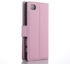 Ozone Litchi Skin PU Leather Card Holder Case for Sony Xperia Z5 Compact - Pink