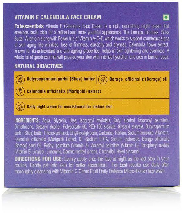 Fabindia - Fabessentials Face Cream Night Vitamin E - 100g- Babystore.ae