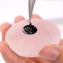 2 Pieces Jade Stone for Lash Glue Eyelash Extension Round Jade Stone Lash Glue Holders Adhesive Pallet Fake Eye Lash Holder Base 2 Inch (Pink)