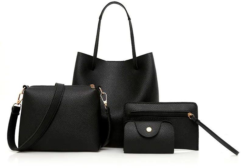 Fashion New Solid Color Mother Child Bag Set of Four Women's Shoulder Bag
