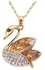 Lovely Swan Necklace Gold Plated