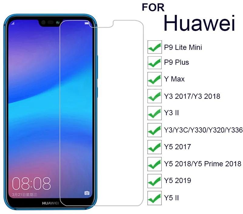 9H Screen Protectors Glass for Huawei P9 Lite Mini/P9 Plus/Y Max/ Y3 Y5 2017 2018/Y3 II Y5 II/Y3C