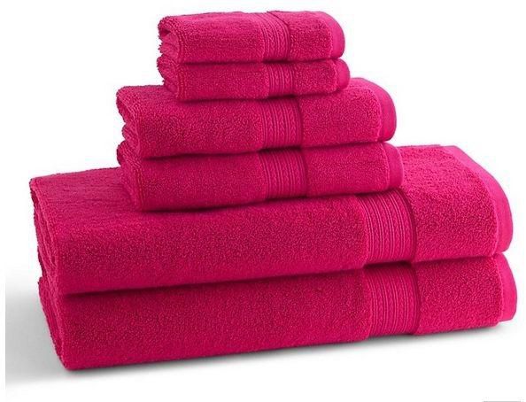 Indigo Soft Cotton Towel 6 Piece Gift Set - Hot Pink