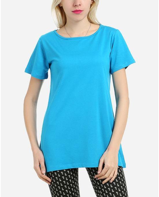 Bella Donna Basic Cotton Top - Turquoise