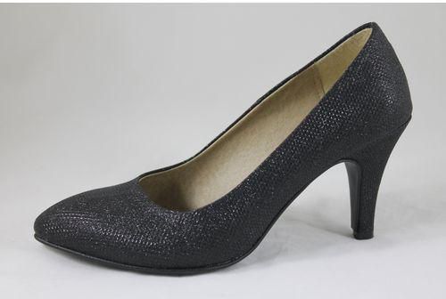 Shoebox Artificial Fabric Formal High Heel -Black