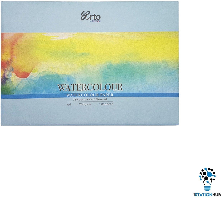 Arto 25% Cotton Cold Pressed | 24 Sheets A4 Watercolour Painting Paper