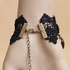 Gothic Vintage Rhinestone Lace Chains Finger Bracelet