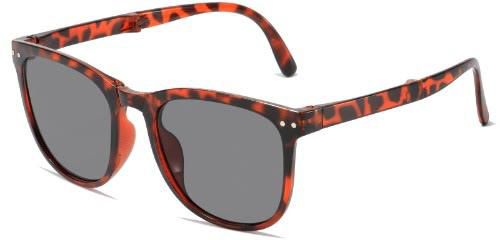 Foldable Polarized Leopard Sunglasses With Cleaning Cloth And Mini Box -Uv400