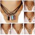 Fashion Faux Gemstone Rock Natural Quartz Healing Point Chakra Reiki Pendant Rope Necklace-Clear