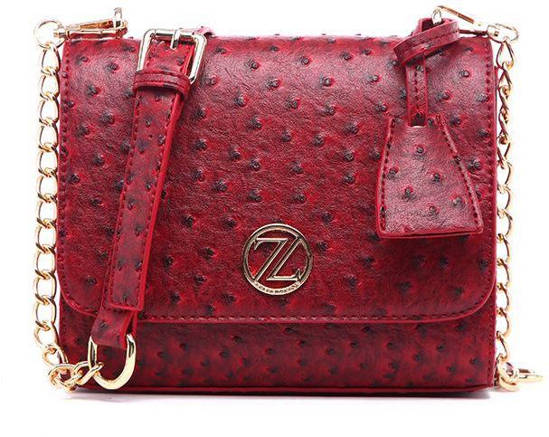 زينيف لندن حقيبة جلد صناعي للنساء-احمر - حقائب طويلة تمر بالجسم
