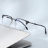 New 2219 Personalized Eyebrow Frame Half-frame Glasses Simple Retro Frame Glasses Fashion Anti-blue Light Glasses Frame