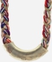 Style Europe French Golden Braided Necklace - Multicolour
