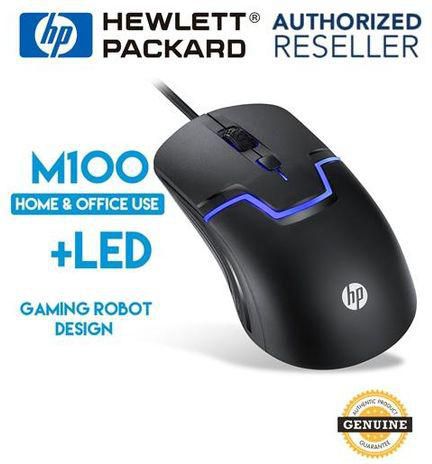 HP Authentic Hewlett Packard HP M100 Wired Optical 3-button Gaming USB Mouse with 7 Color Led Back Light BDZ