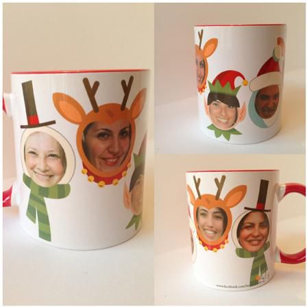 Customized Christmas Mug with your Family Members Faces