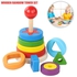 Kids Pyramid Tower Stacking Duck Toy Baby Birth Montessori Toys For Children Wooden Rainbow Educational Child Toys Learning