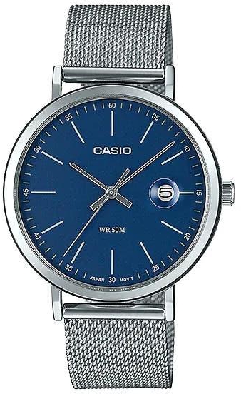 Get Casio MTP-E175M-2EVDF Analog Dress Watch for Men, Metal Band - Silver with best offers | Raneen.com