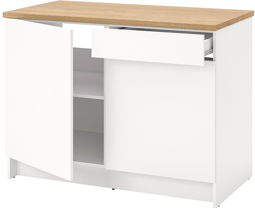 KNOXHULT Base cabinet with doors and drawer - white 120 cm