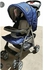 Generic Baby Stroller/ Foldable Pram Portable Baby Stroller With Universal Casters- Blue with a free Stroller Liner