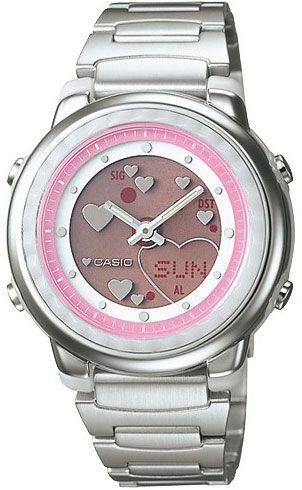 Casio Women's Pink Dial Stainless Steel Band Watch - LAW-25D-4AV