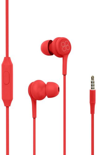 Promate In-Ear Earphones, Universal Dynamic Hi-Res Noise Isolating Wired Earphones with Built-In Mic, Remote Control, HD Sound Quality and 1.2m Tangle-Free Cord for Smartphones, Tablets, Pc, MP3 Player, Duet Red