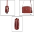Natural Leather Cross Bag - Dark Red