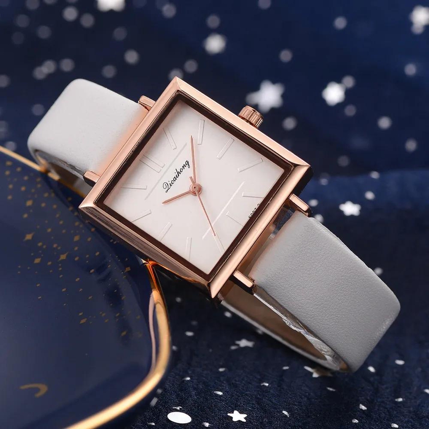 Rose Gold Elegant Women's Watch Fashion Casual Leather Quartz Wrist Watches Ladies Watches for Women
